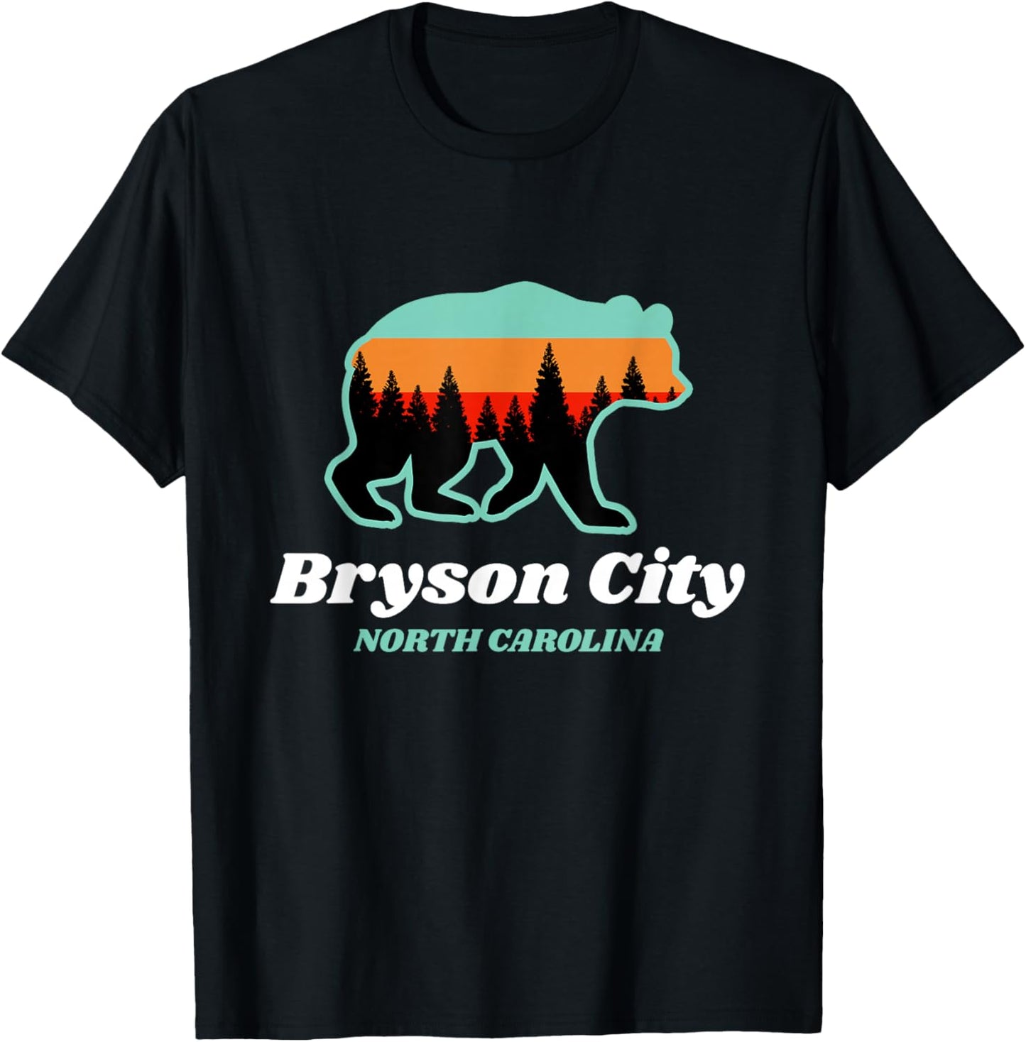 Bryson City North Carolina Bear Mountains Country T-Shirt - T-Shirt | Black