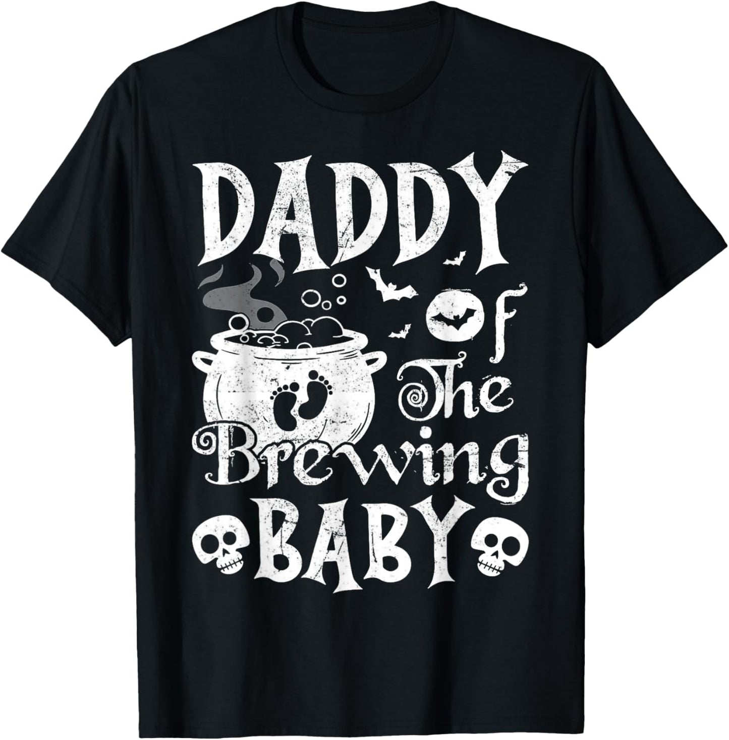 Pregnancy Announcement Daddy of the Brewing Baby Halloween T-Shirt - T-Shirt | Black
