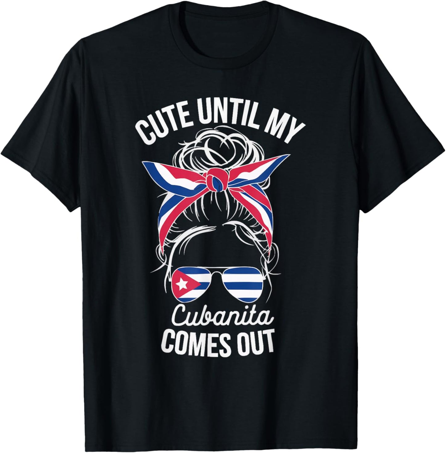 Cubanita I Love Cuba Cuban Pride Cuban Women Cuban Flag T-Shirt - T-Shirt | Black