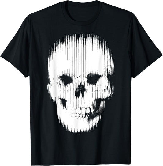 Designer Black White Skeleton Face T-Shirt - T-Shirt | Black