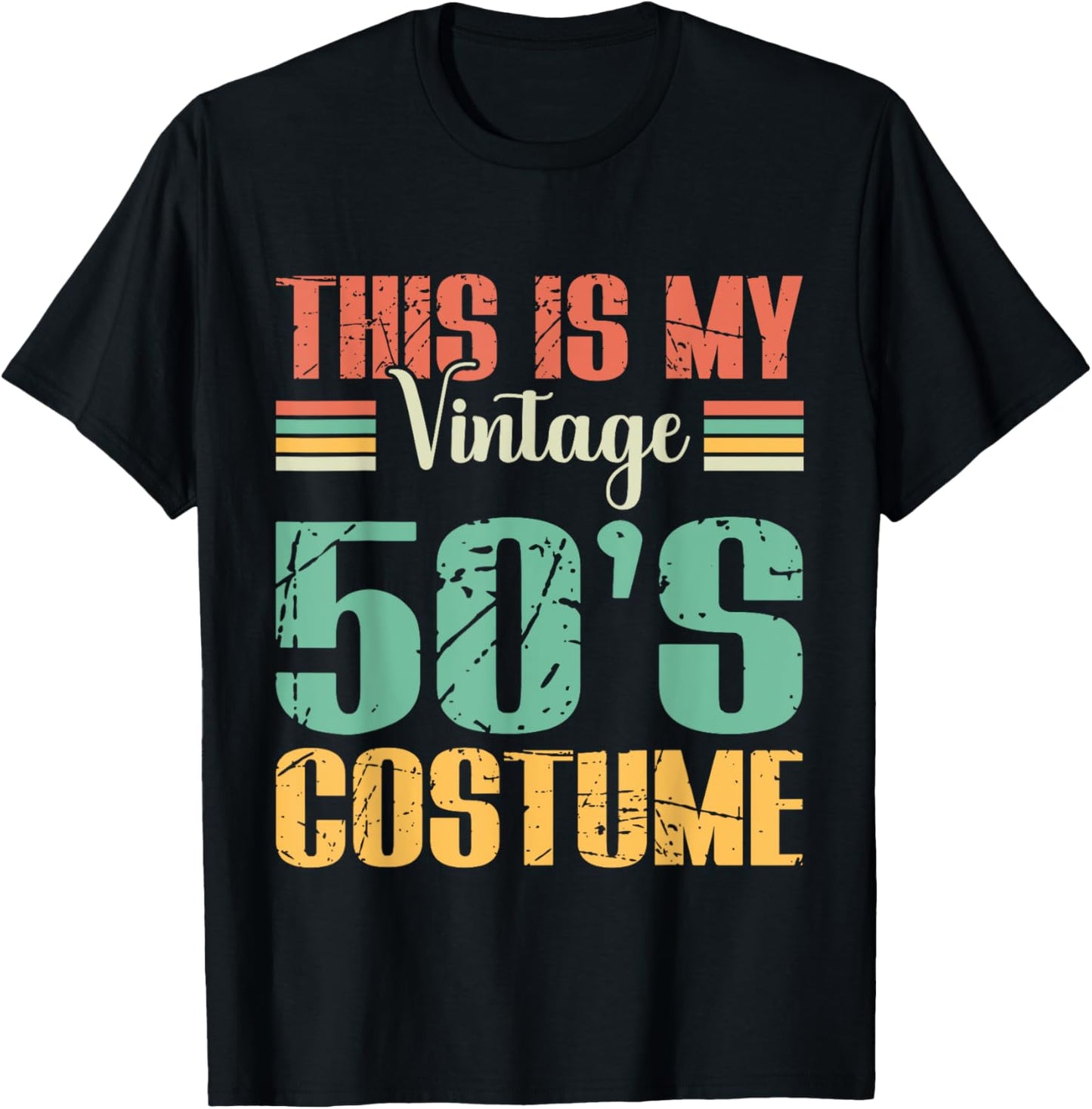 This Is My 50s Costume Retro Vintage Party T-Shirt - T-Shirt | Black