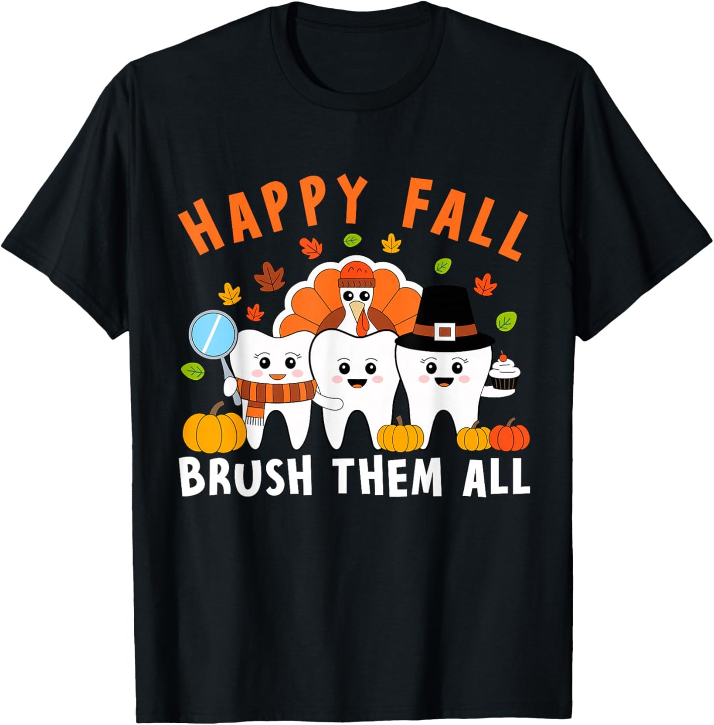 Thanksgiving Tooth Turkey Dentist Dental Women T-Shirt - T-Shirt | Black