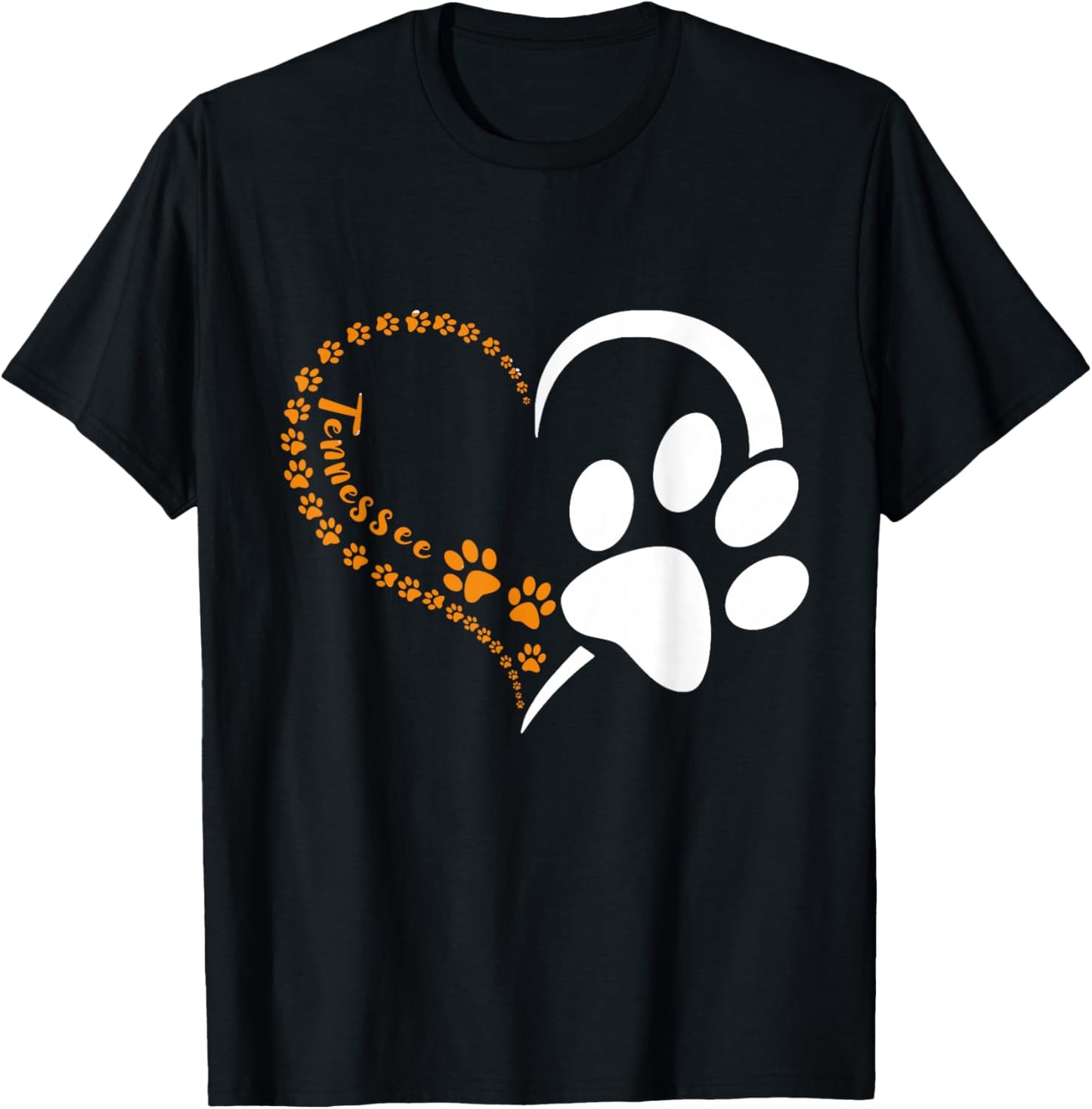 Tennessee Dog paws print for Tennessee Dog Sport Lovers Men Women Girls Kids T-Shirt - T-Shirt | Black