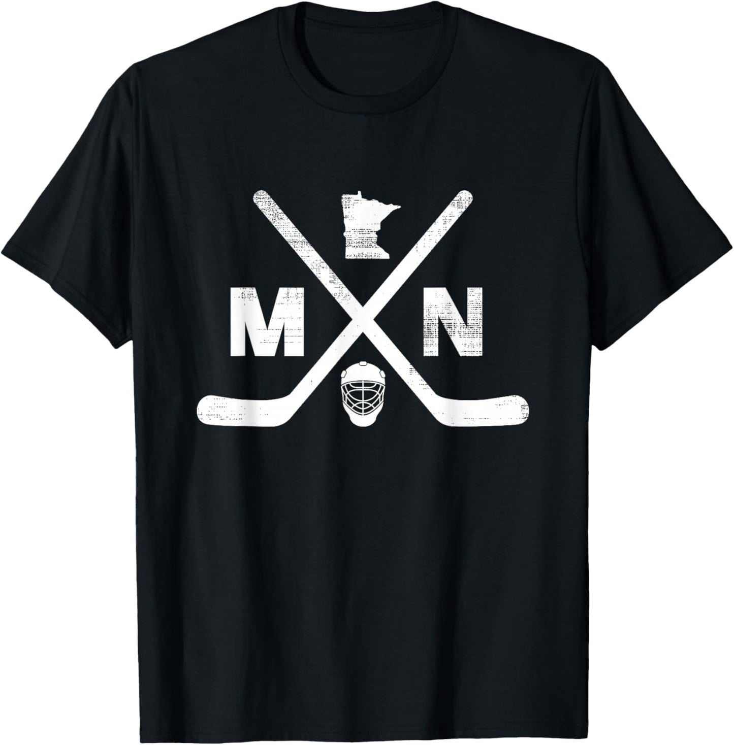 State of Minnesota Hockey Vintage T-Shirt - T-Shirt | Black