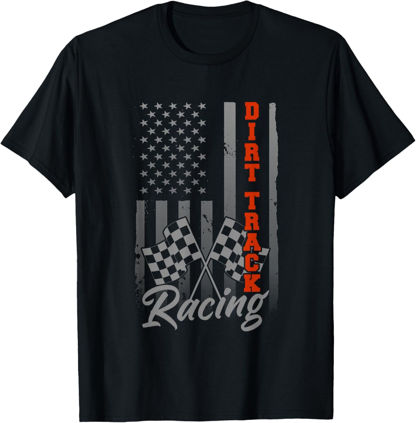 American Flag Racing Race Car USA Family Matching Pit Crew T-Shirt - T-Shirt | Black