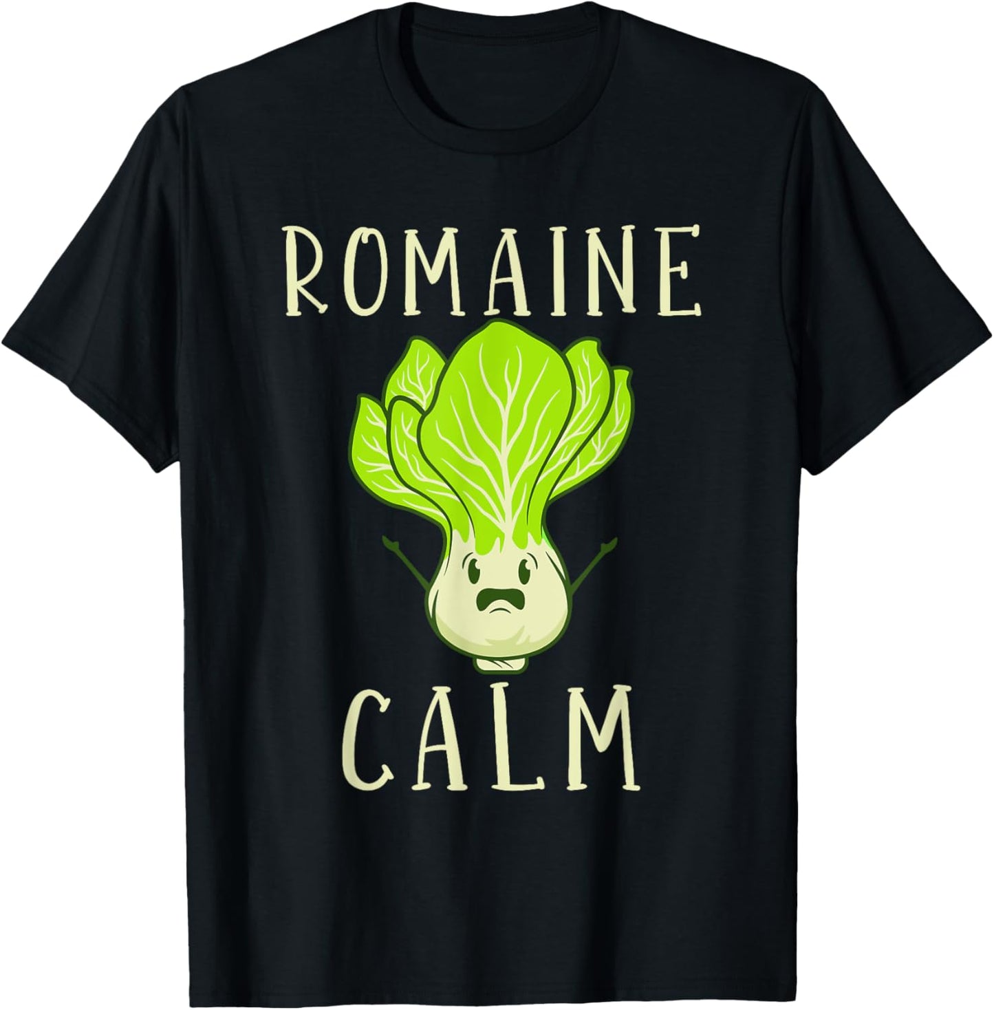 Garden Meditation Enthusiast Pun Gift Men Women Romaine Calm Funny Gardening Lettuce Vegetable Garden Lovers T-Shirt - T-Shirt | Black