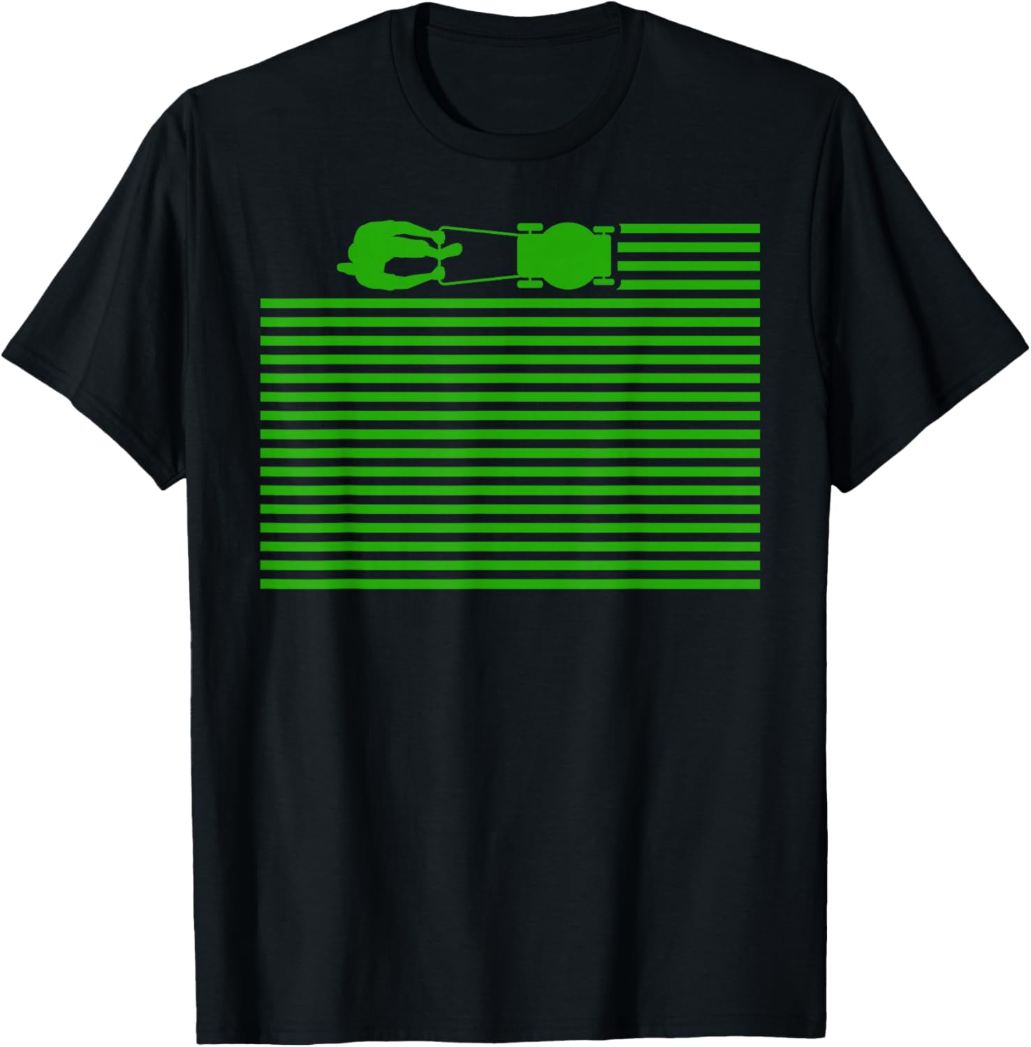 Lawn Care Stripes Funny Gardener Lawn Mower Lovers Outfit T-Shirt - T-Shirt | Black