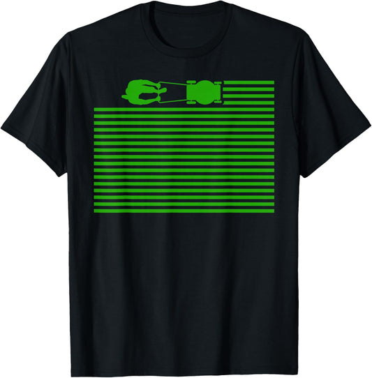 Lawn Care Stripes Funny Gardener Lawn Mower Lovers Outfit T-Shirt - T-Shirt | Black