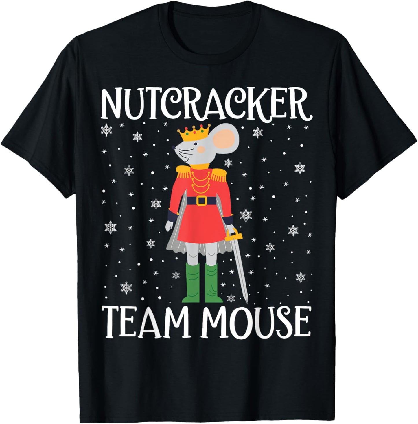 Team Mouse Nutcracker Squad Funny Christmas Nutcracker T-Shirt - T-Shirt | Black