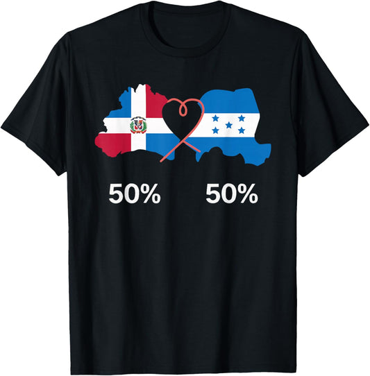 Half Dominican Half Honduran Dominican Republic Honduras T-Shirt - T-Shirt | Black
