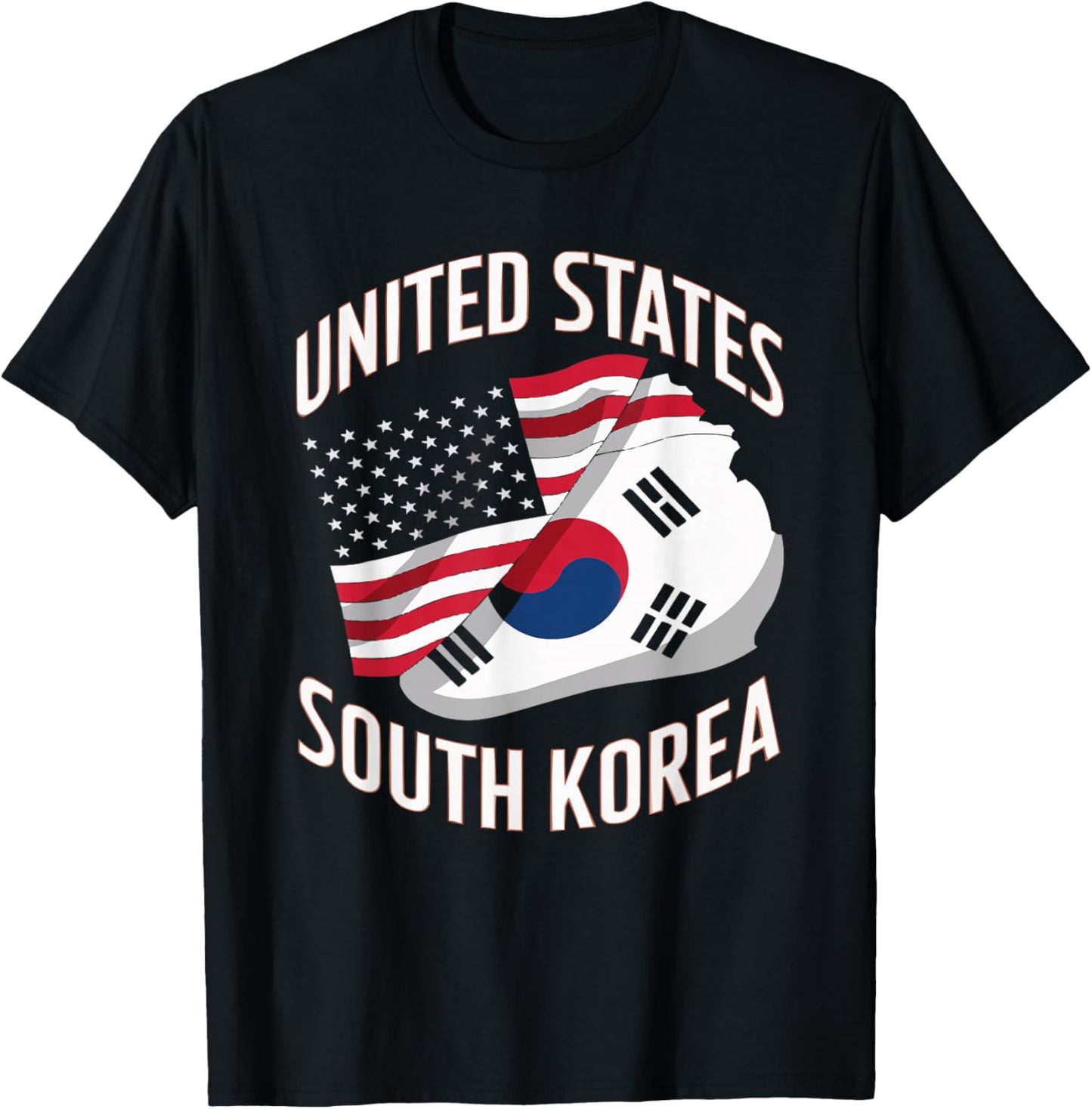 Half American Half Korean USA Flag South Korea America T-Shirt - T-Shirt | Black