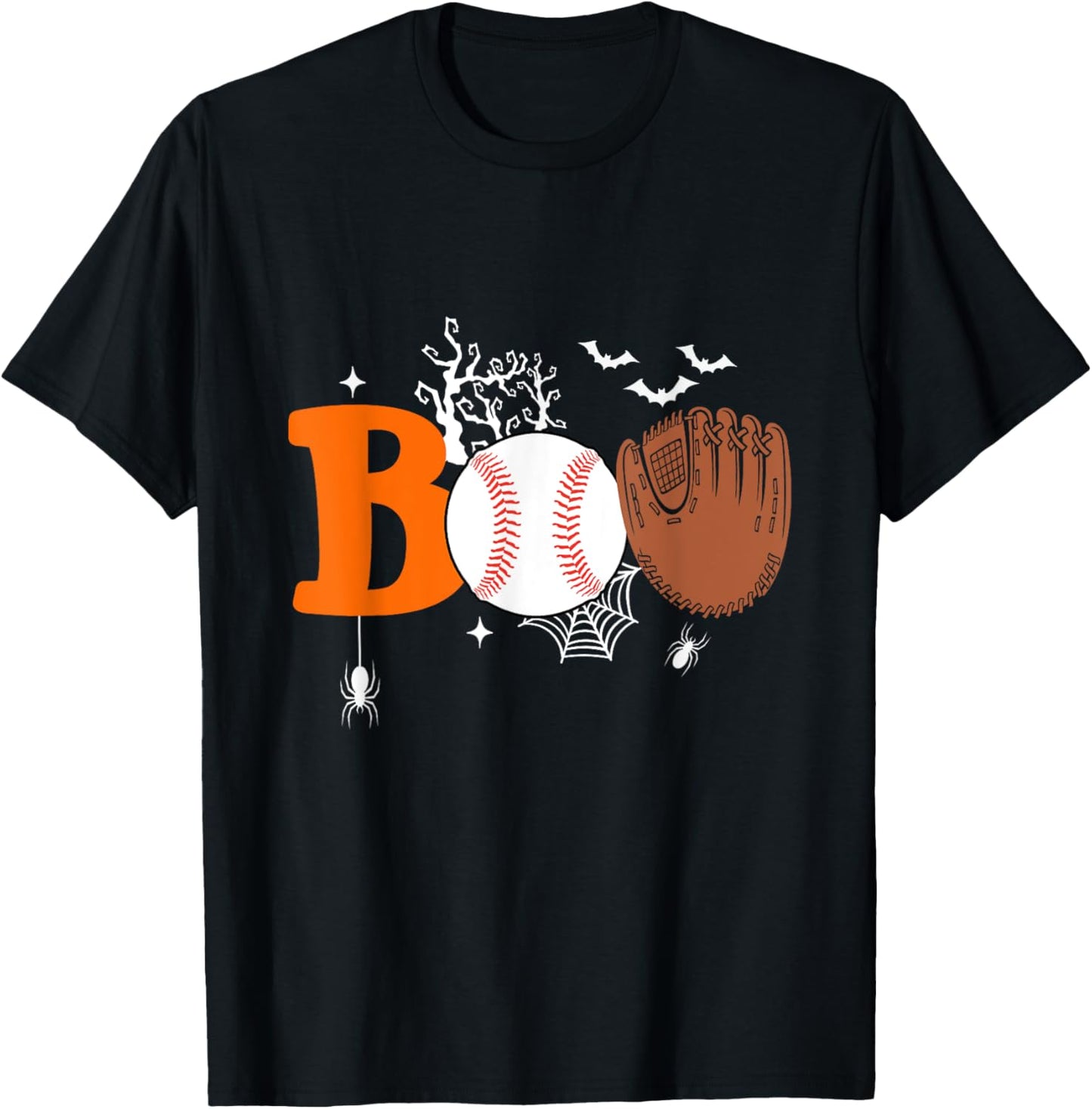 Boo Baseball Halloween Spooky Halloween Baseball Player T-Shirt - T-Shirt | Black