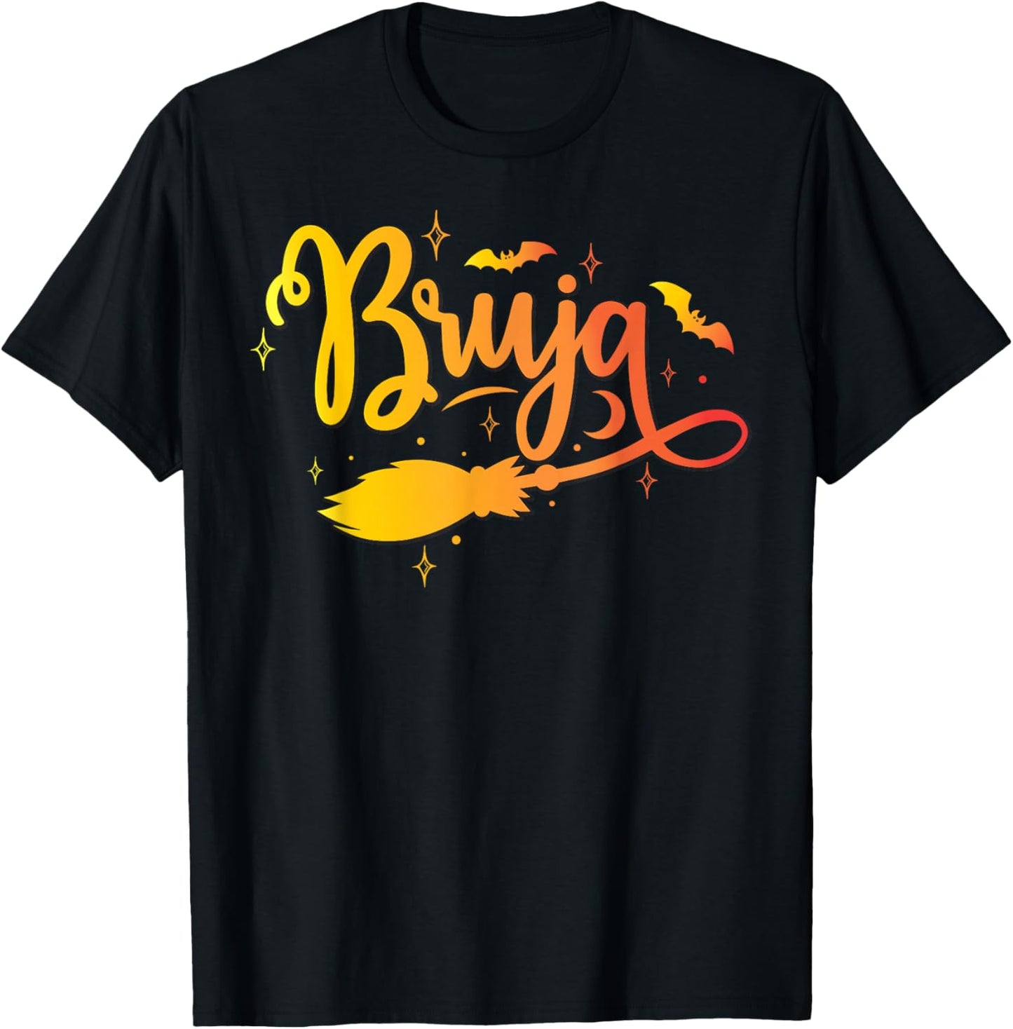 Bruja Halloween Witch Bat Costume Witches Women Brujas T-Shirt - T-Shirt | Black