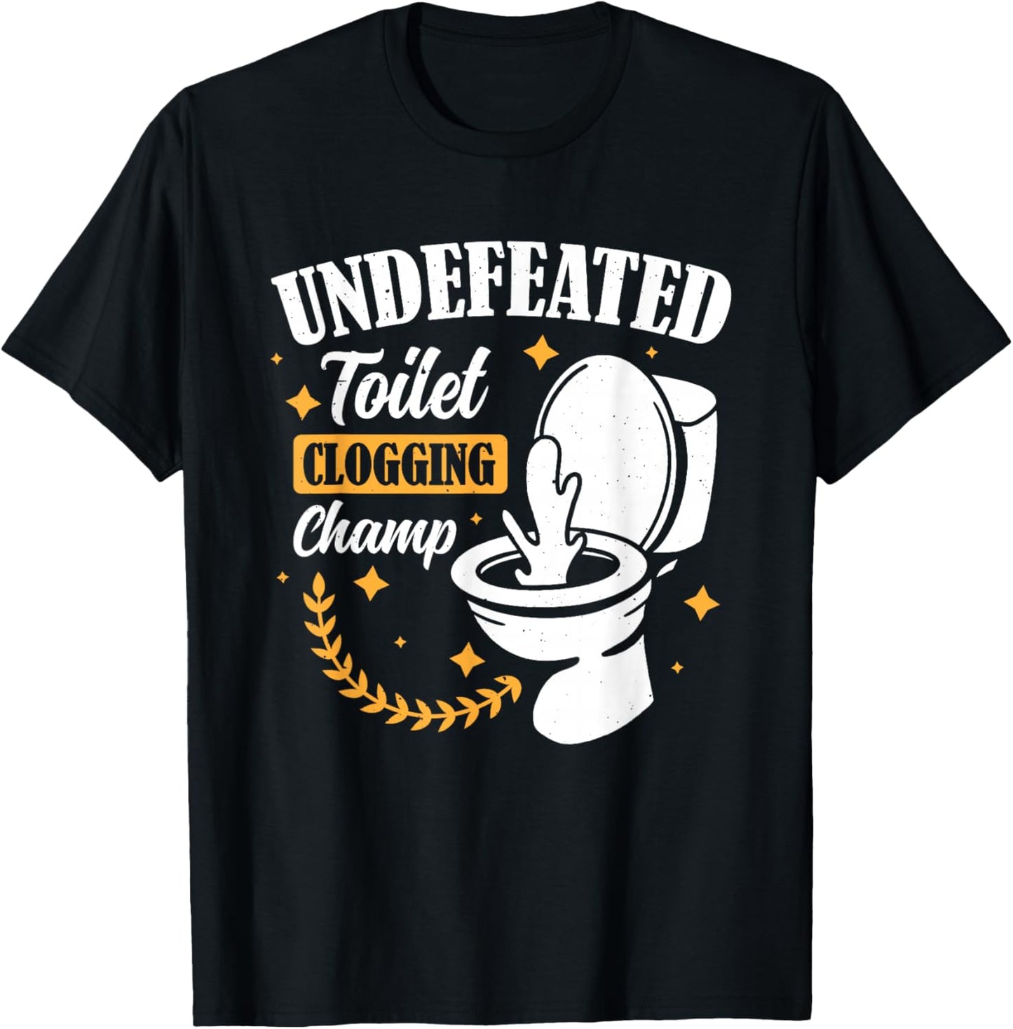 Clogged Toilet Funny Embarrassing Bathroom Adults Black Small Short Sleeve T-Shirt - T-Shirt | Black