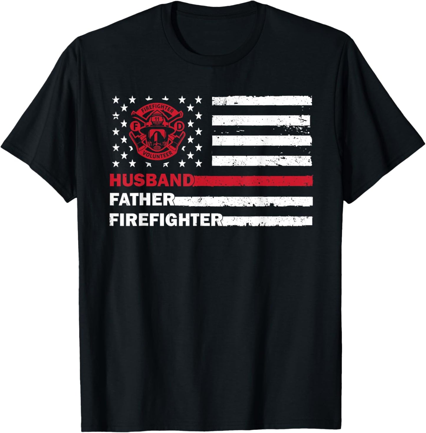 Cool Firefighter Art For Husband Father Fireman Firefighter T-Shirt - T-Shirt | Black