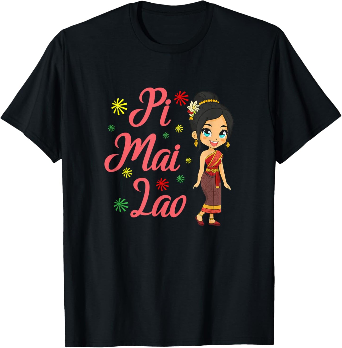 Laos Lao Laotian Happy Lao New Year Pim Mai Lao T-Shirt - T-Shirt | Black