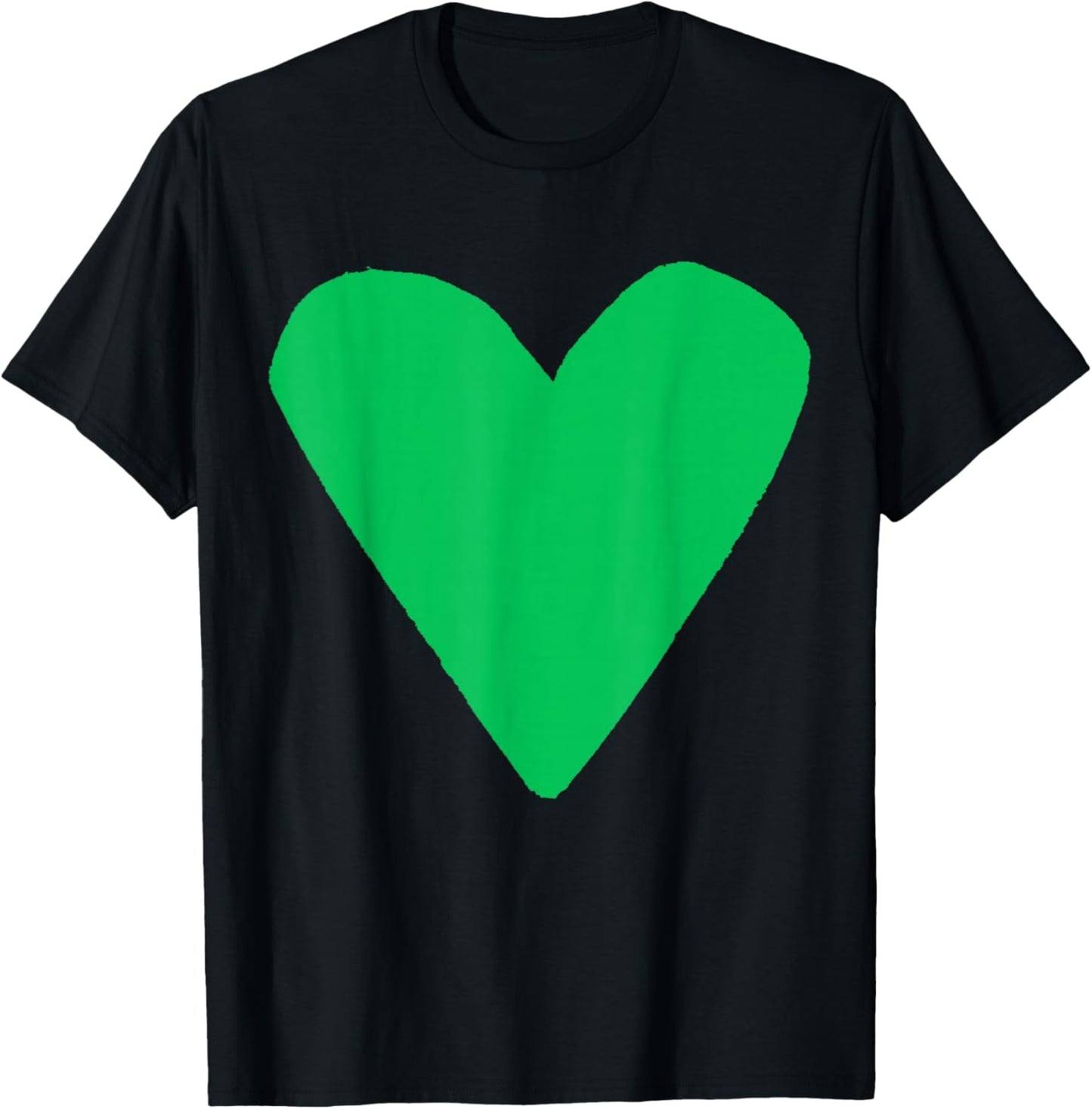 Cute Green Heart T-Shirt - T-Shirt | Black