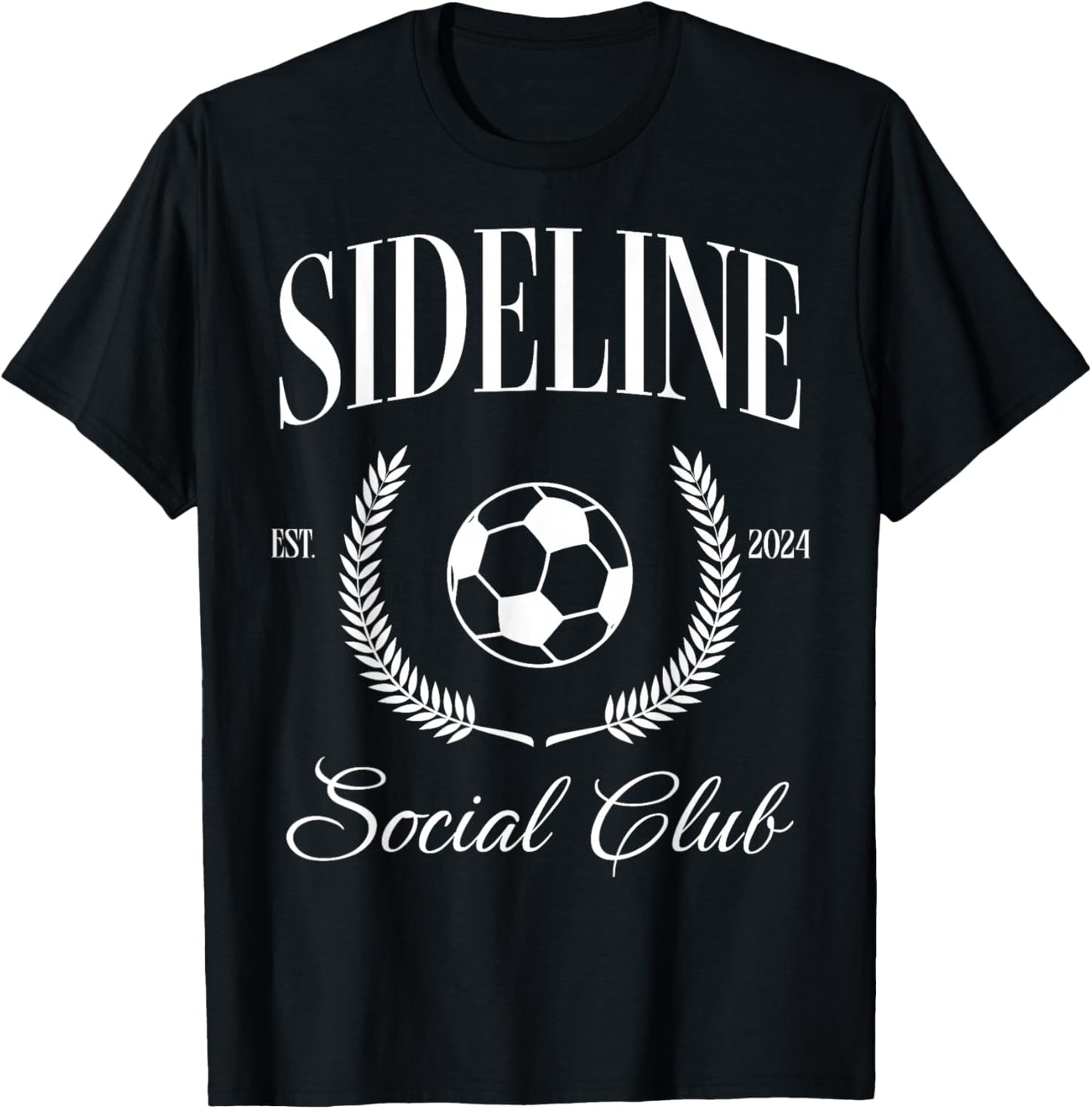 Sideline Soccer Mom Social Club Funny T-Shirt - T-Shirt | Black