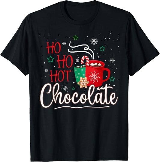 Christmas Mugs Cocoa Lover Ho Ho Hot Chocolate Ugly Sweater T-Shirt - T-Shirt | Black