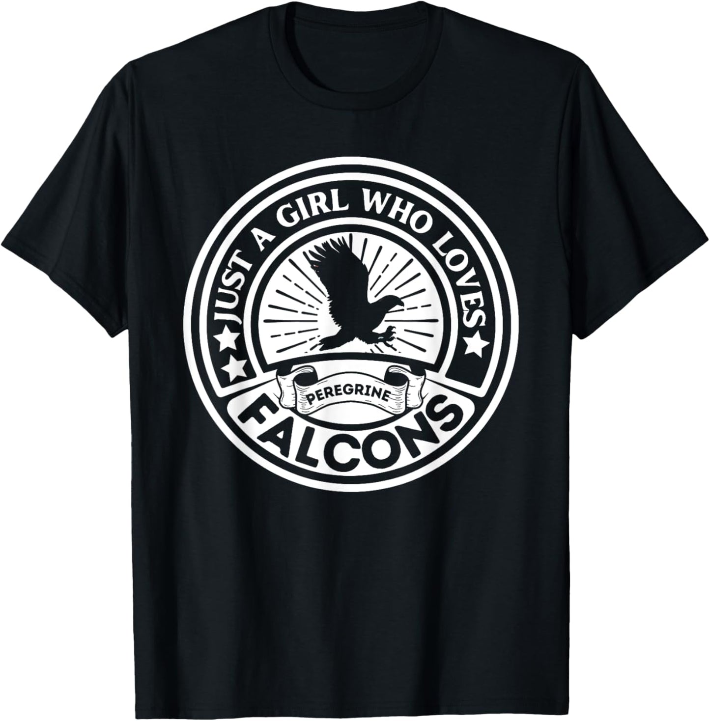 Just A Girl Who Loves Peregrine Falcons Birds Kids Falcon T-Shirt - T-Shirt | Black