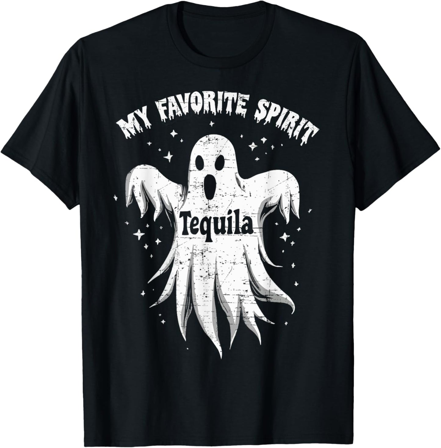 My Favorite Spirit Tequila Drinking Ghost Halloween Costume T-Shirt - T-Shirt | Black
