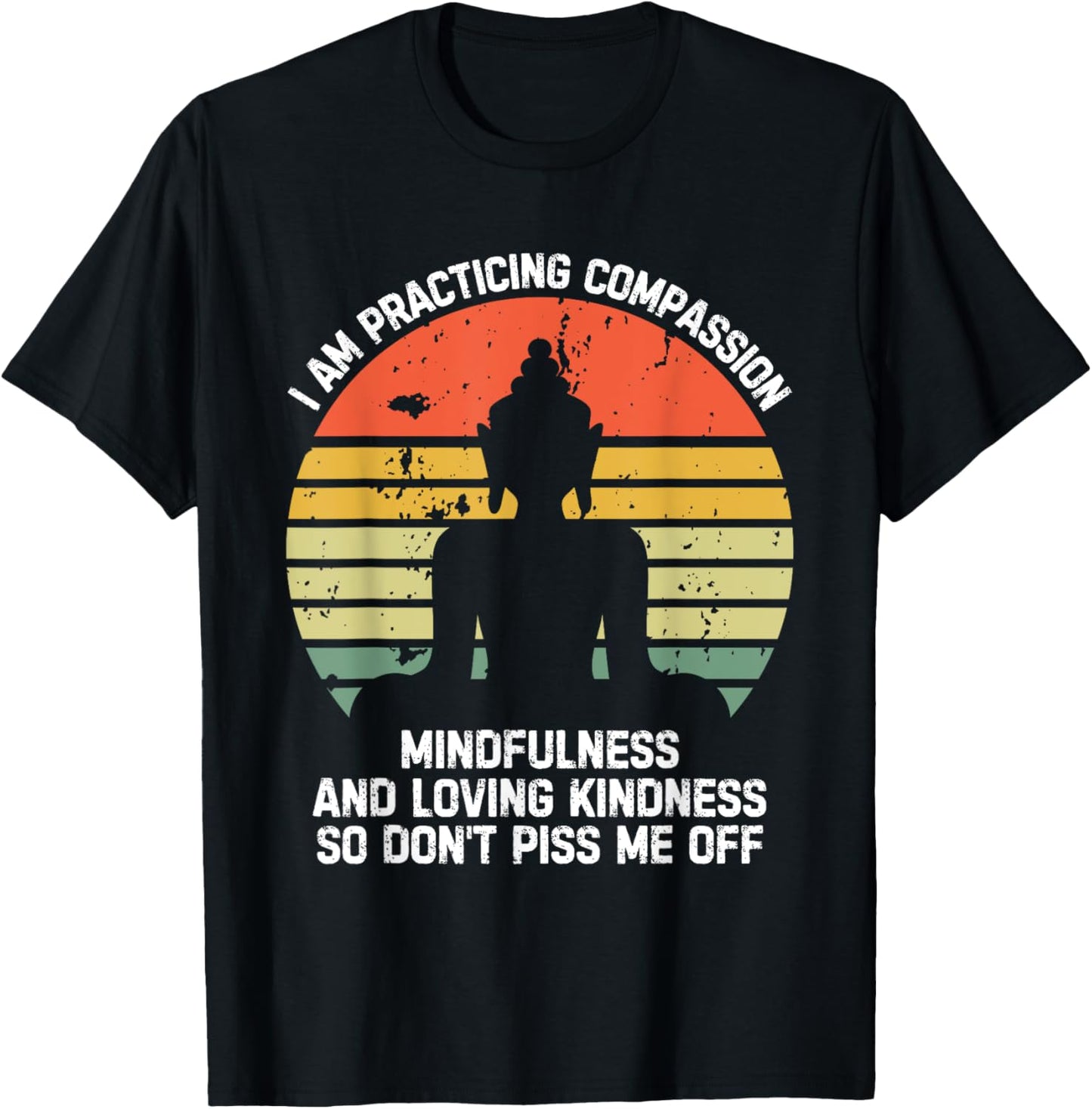 I am Practicing Mindfulness Compassion So Don't Piss Me Off T-Shirt - T-Shirt | Black