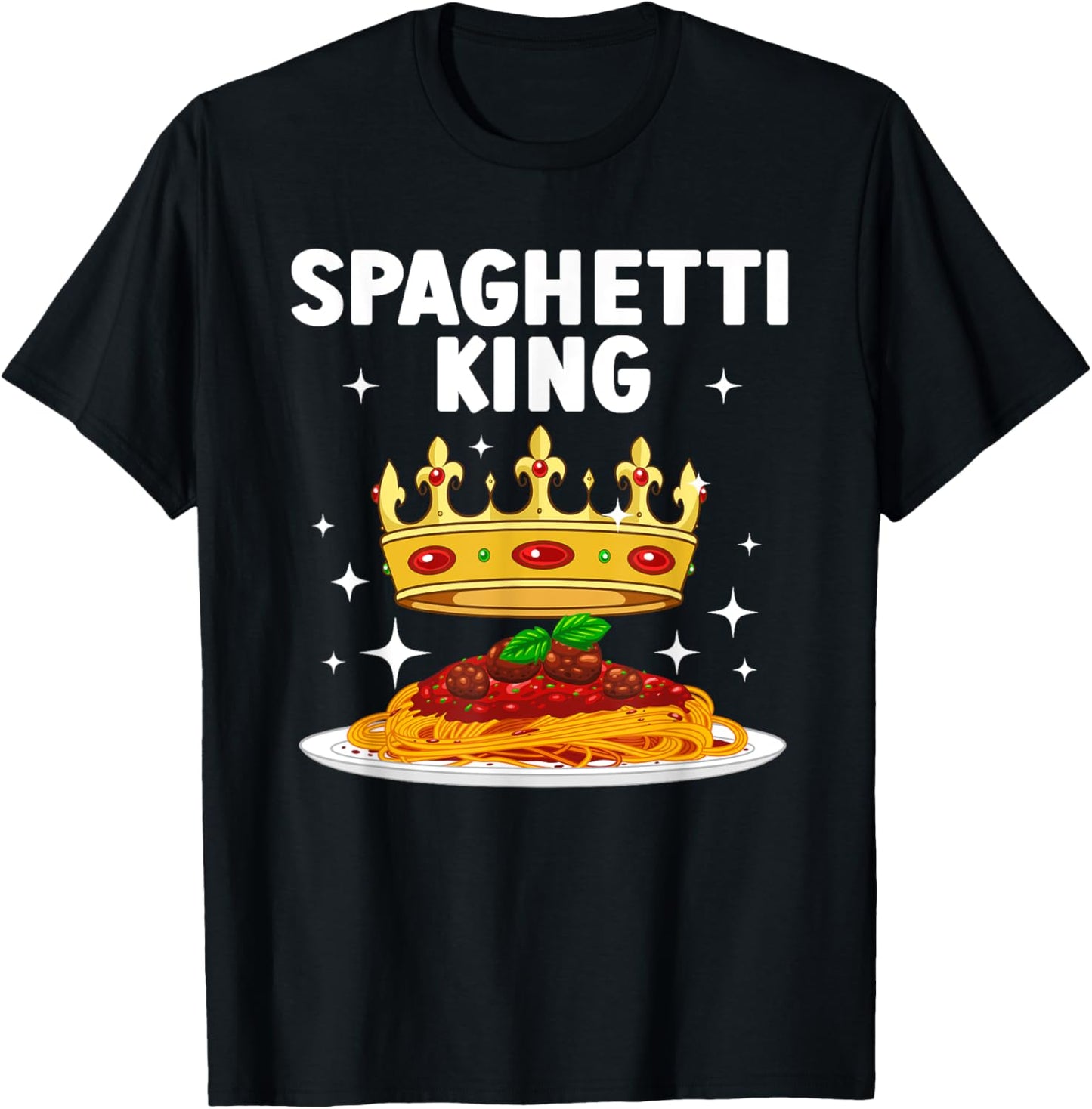 Cool Spaghetti King Art Boys Pasta Lover Spaghetti T-Shirt - T-Shirt | Black