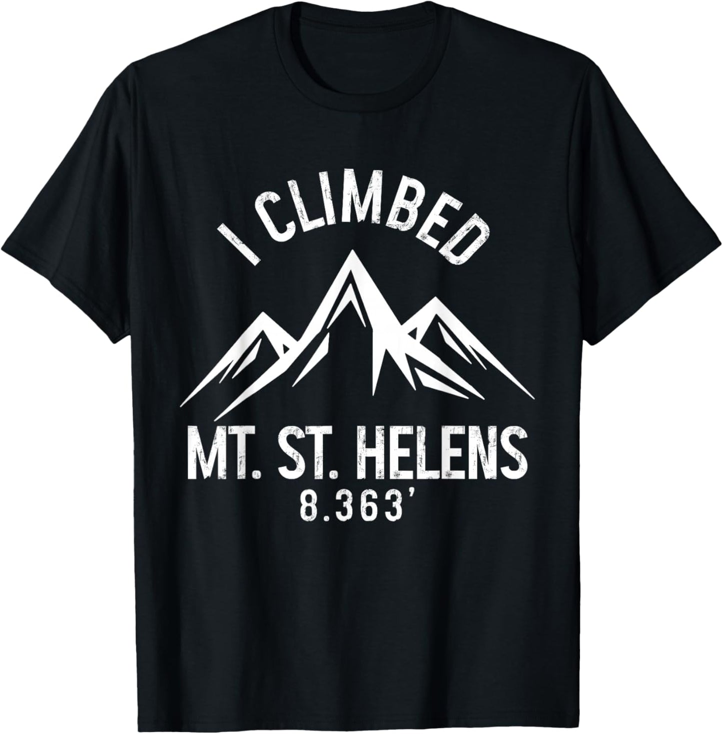 Mount St Helens Washington Mountain Climbing Summit Hiking T-Shirt - T-Shirt | Black