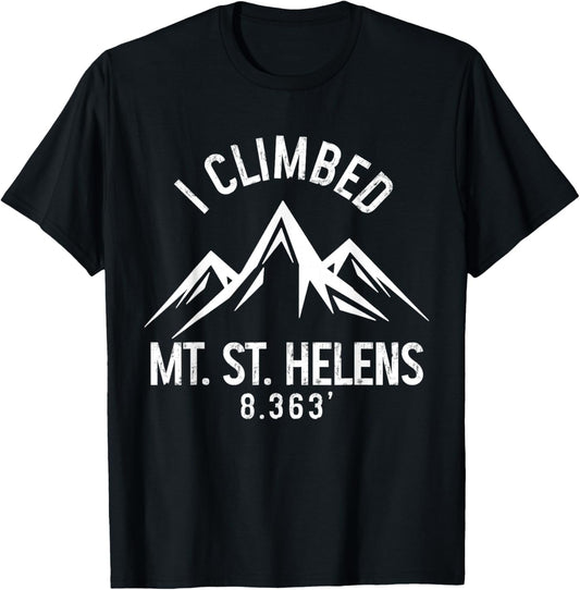 Mount St Helens Washington Mountain Climbing Summit Hiking T-Shirt - T-Shirt | Black