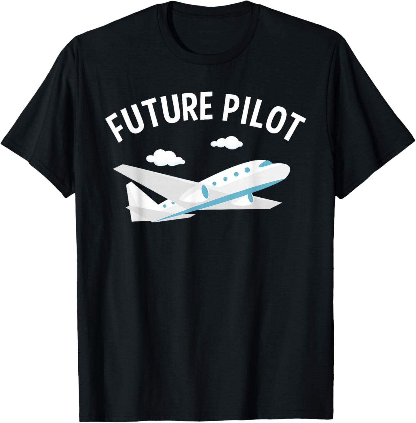 Future Pilot Art Women Kids Aviation Airplane Pilot T-Shirt - T-Shirt | Black
