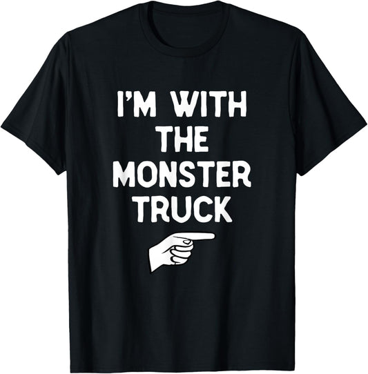 I’m With The Monster Truck Funny Halloween Matching Costume T-Shirt - T-Shirt | Black