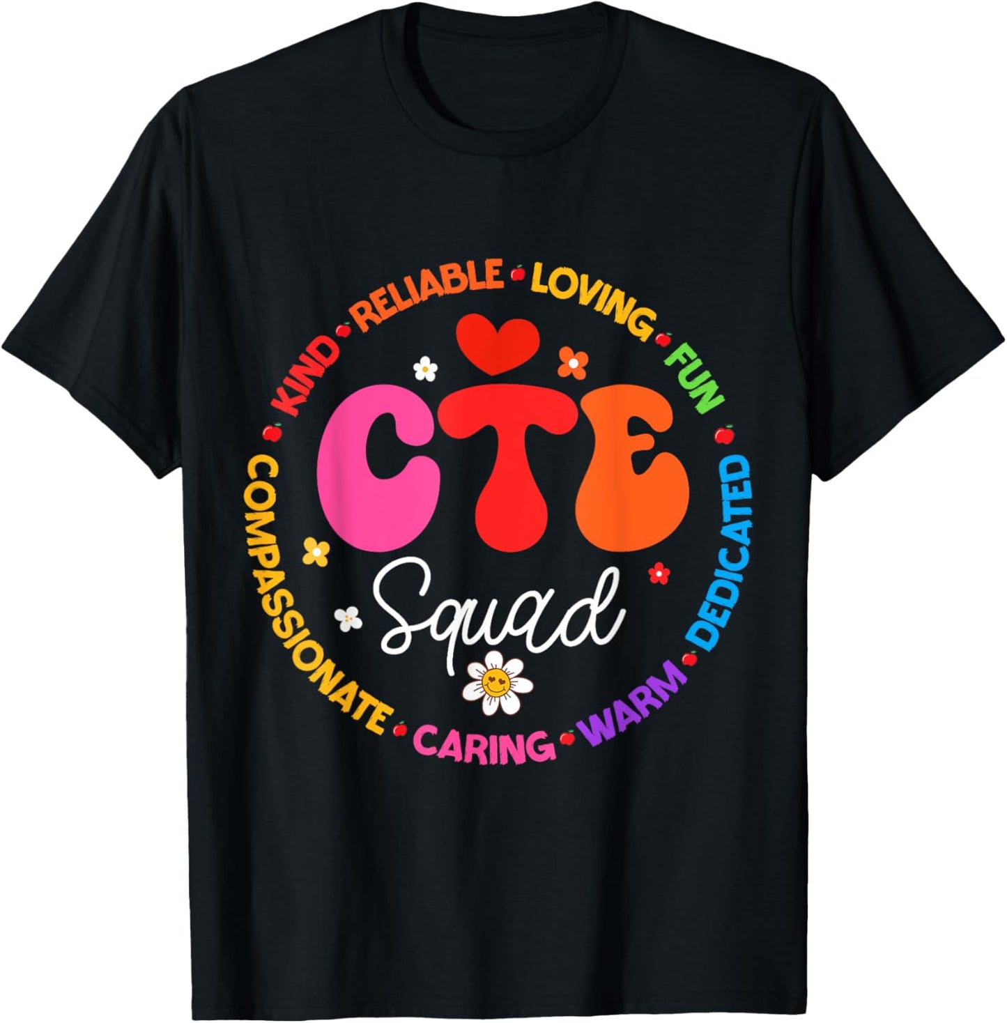 Groovy CTE Squad Teacher Back To School Teachers Students T-Shirt - T-Shirt | Black