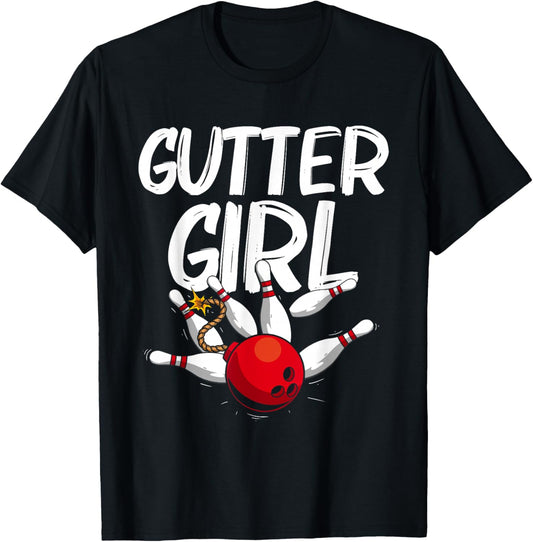 Funny Bowling Design For Girls Women Bowler Bowling Lover T-Shirt - T-Shirt | Black