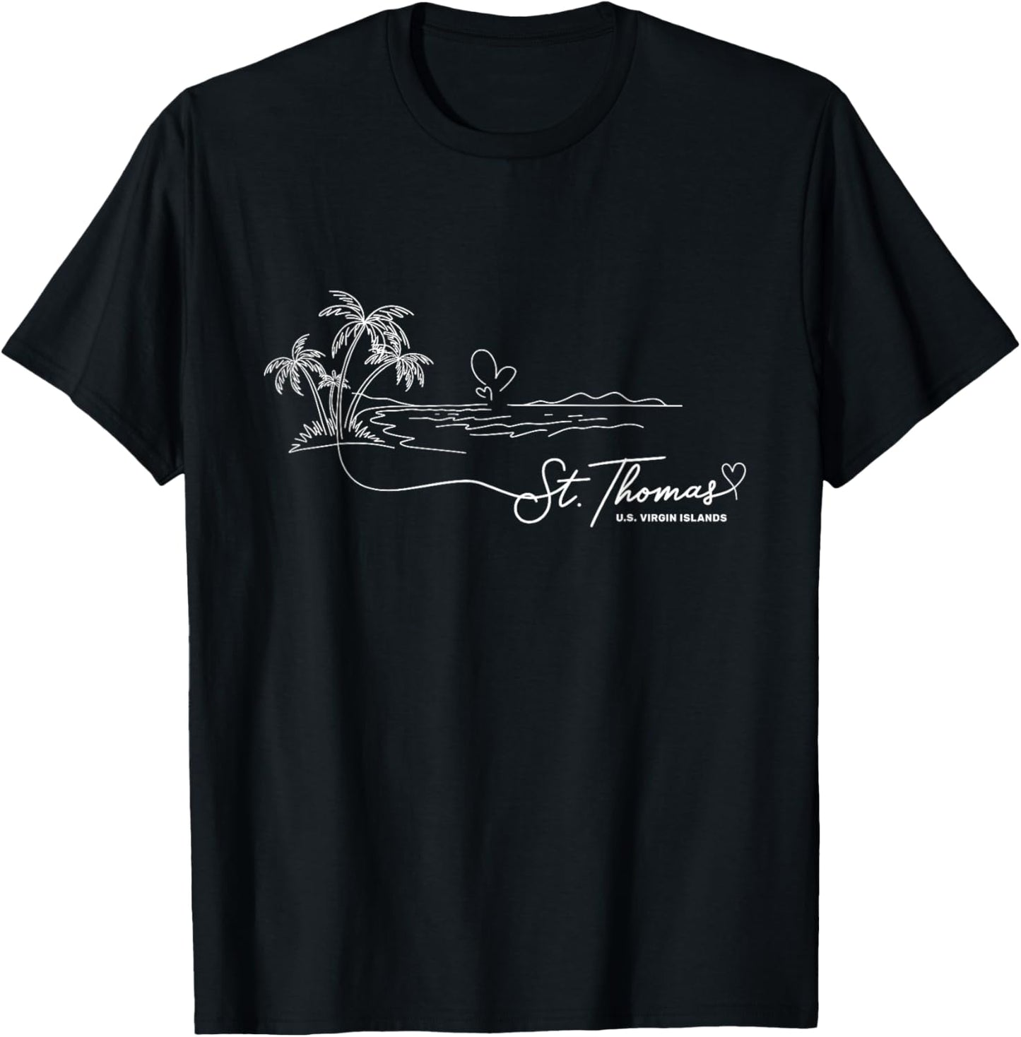 St. Thomas US Virgin Islands Signature Heart Art - Souvenir T-Shirt - T-Shirt | Black