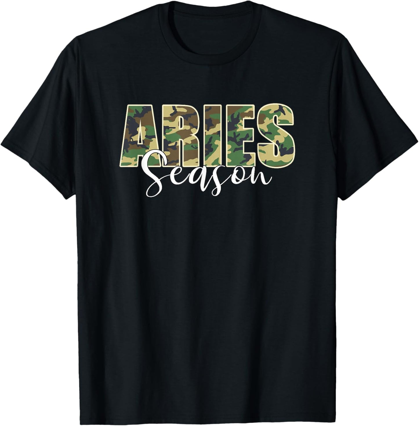 Aries Season Zodiac Birthday Camo / Camouflage T-Shirt - T-Shirt | Black