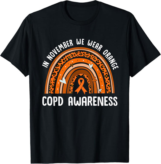 COPD Rainbow Chronic Obstructive Pulmonary Disease Awareness T-Shirt - T-Shirt | Black