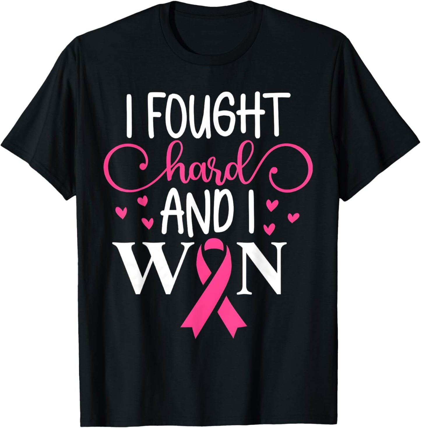 Breast Cancer Awareness I Fought Like A Girl And Won Women T-Shirt - T-Shirt | Black