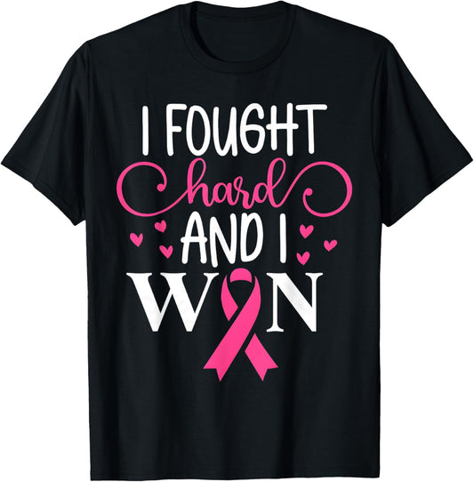 Breast Cancer Awareness I Fought Like A Girl And Won Women T-Shirt - T-Shirt | Black