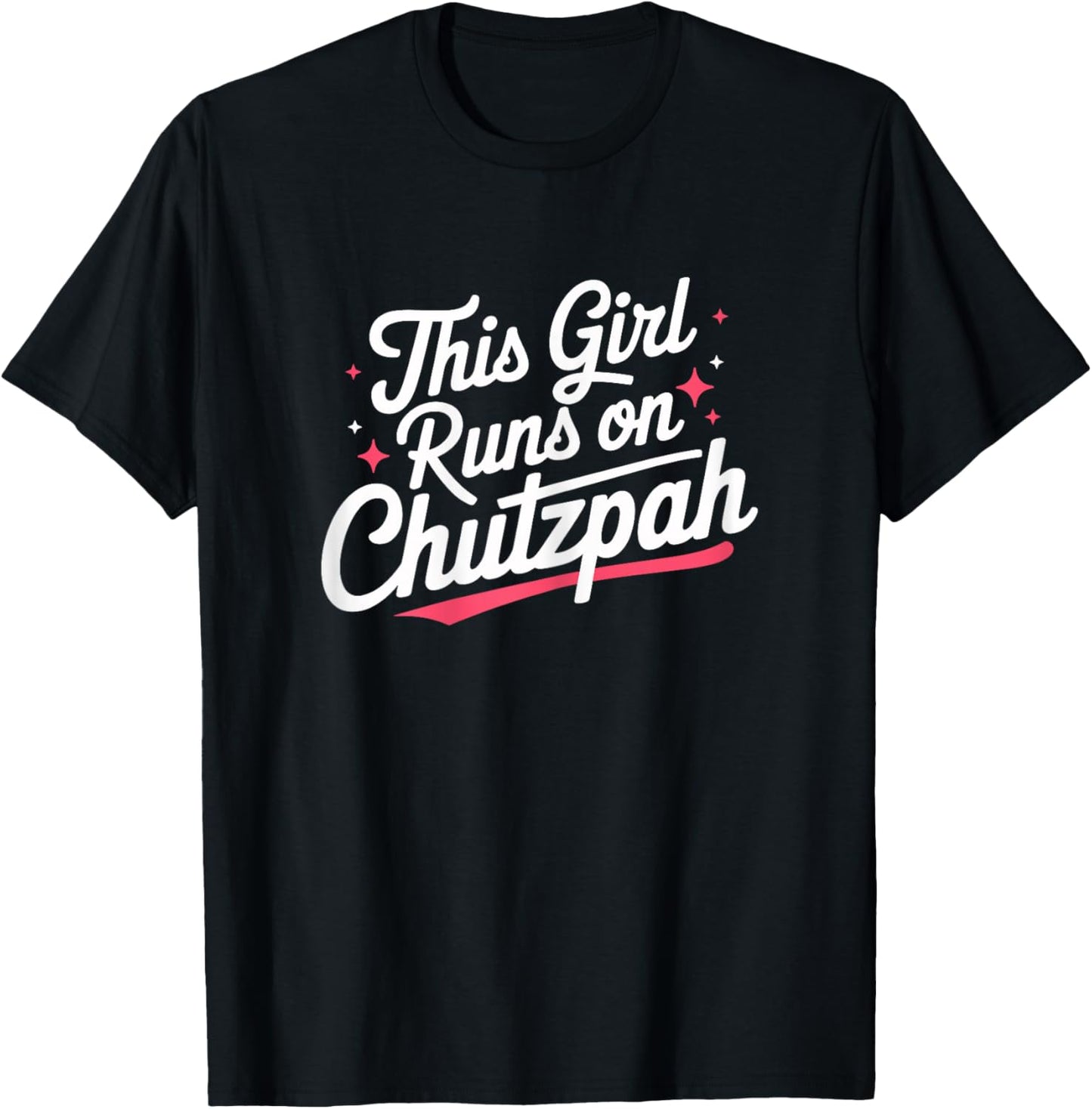This Girl Runs on Chutzpah Jewish Hanukkah T-Shirt - T-Shirt | Black