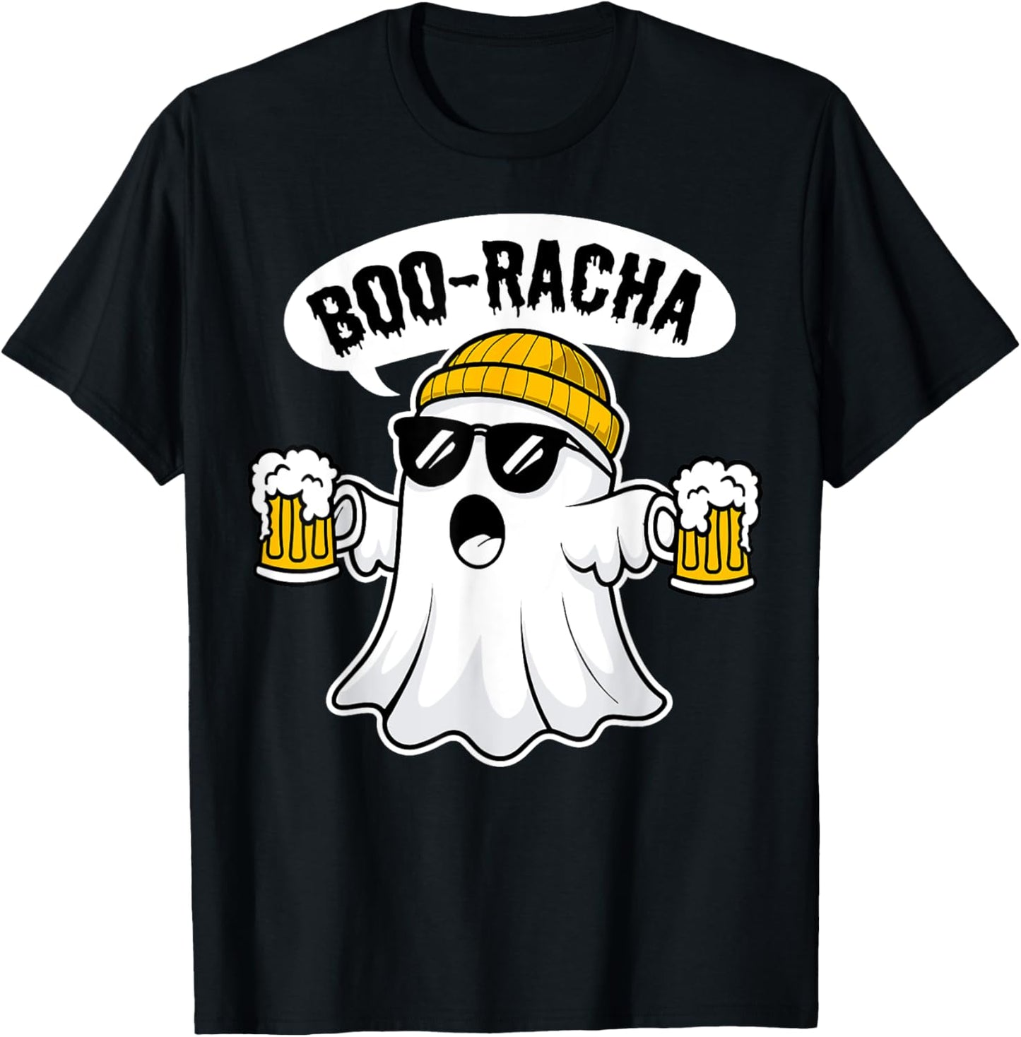 Boo-Racha Halloween Cute Ghost Boo Borracha Funny Men Women T-Shirt - T-Shirt | Black