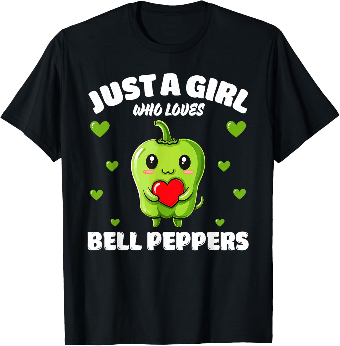 Just A Girl Who Loves Bell Peppers, Bell Pepper Lover T-Shirt - T-Shirt | Black