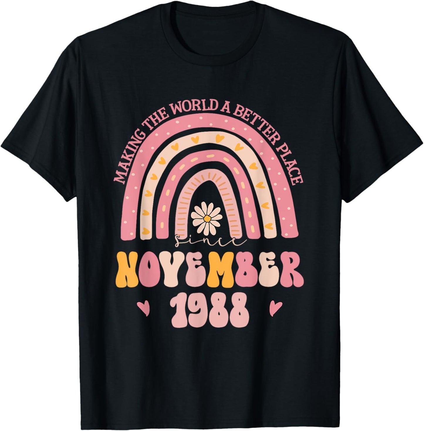 Turning 36 Retro November 1988 36th birthday T-Shirt - T-Shirt | Black