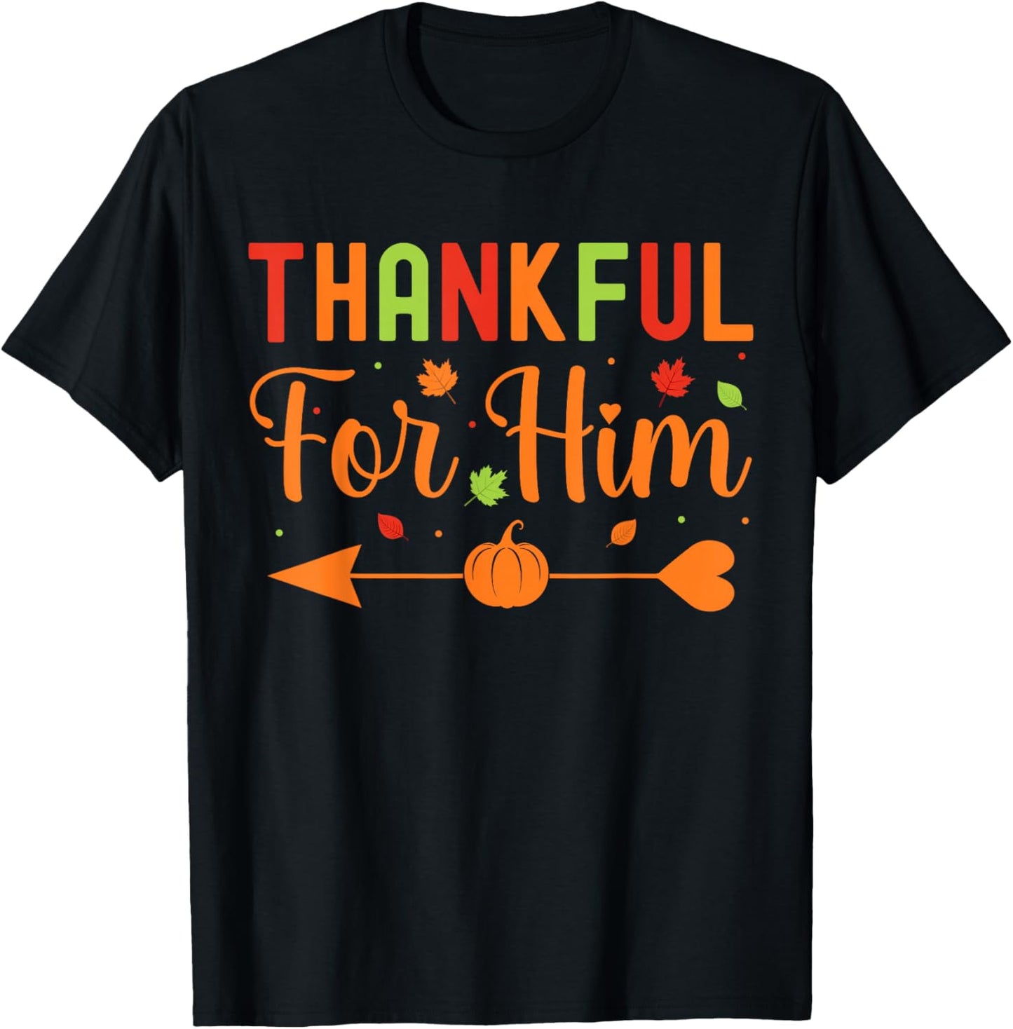 Thankful Couples Fall Matching Couple Thanksgiving T-Shirt - T-Shirt | Black