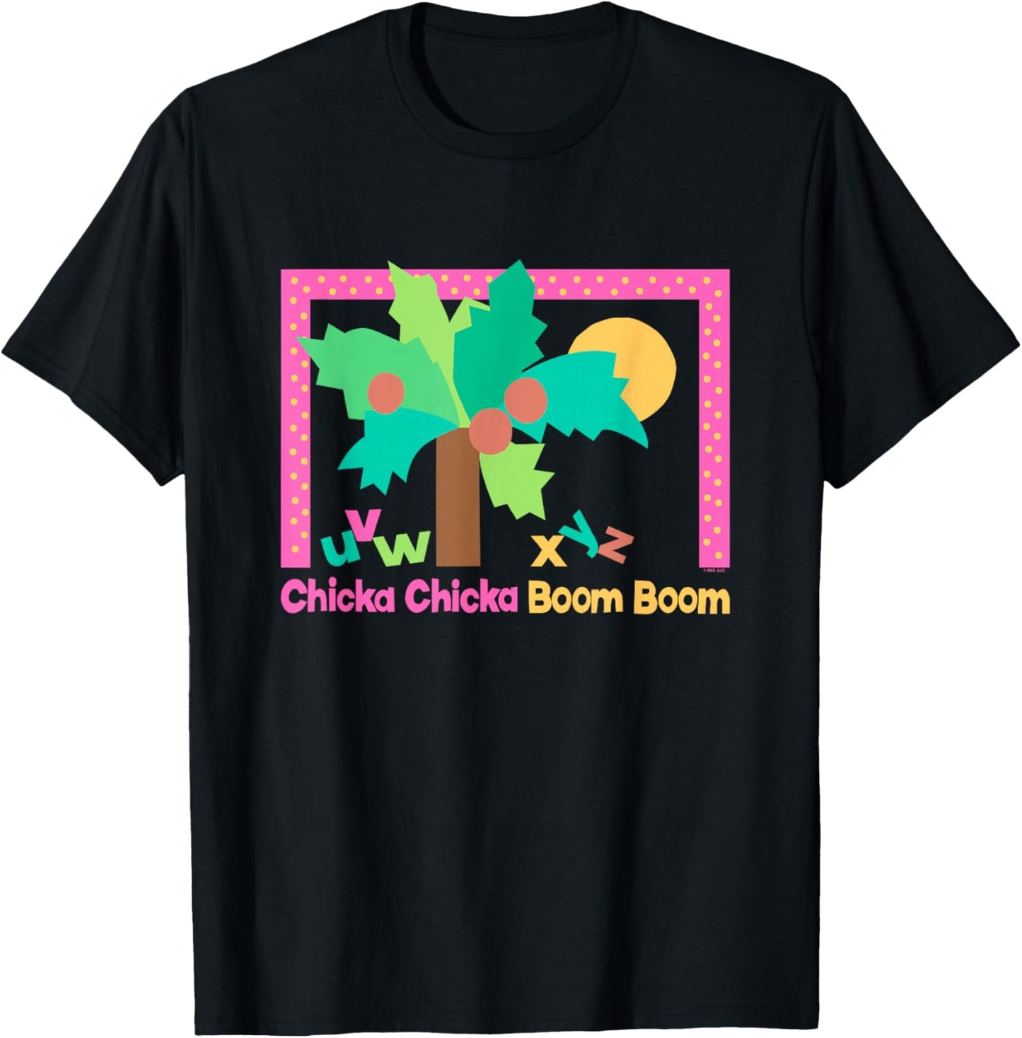 Chicka Chicka Boom Boom U V W X Y Z Retro Colorful Big Logo T-Shirt - T-Shirt | Black