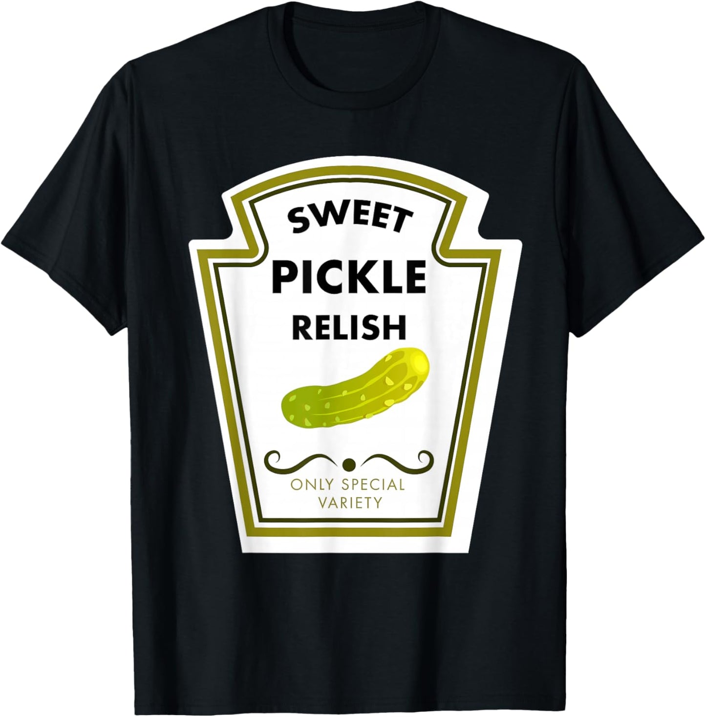 Sweet Pickle Relish Funny Vintage Food Label Retro Design T-Shirt - T-Shirt | Black