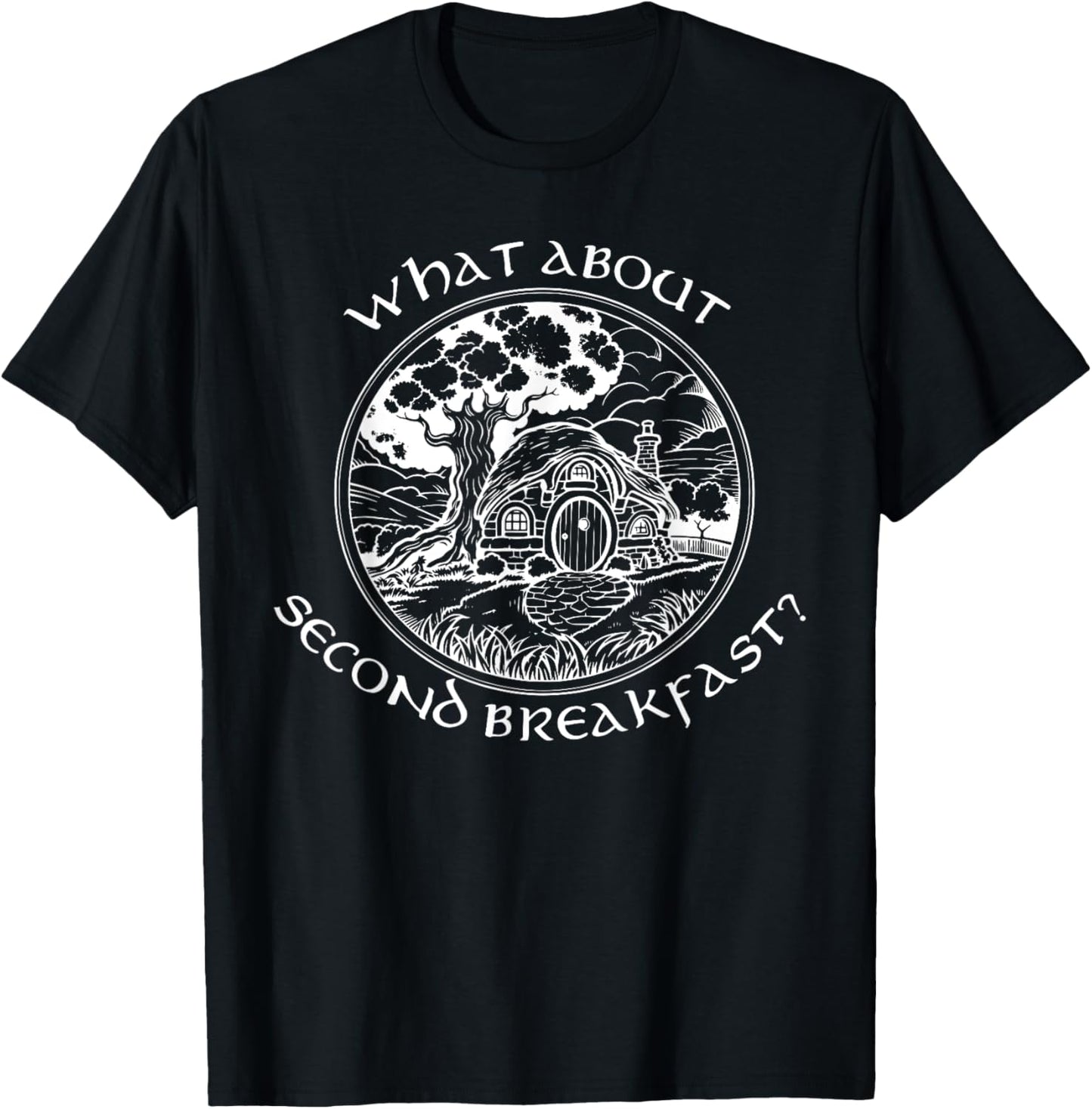 WHAT ABOUT SECOND BREAKFAST? funny design T-Shirt - T-Shirt | Black