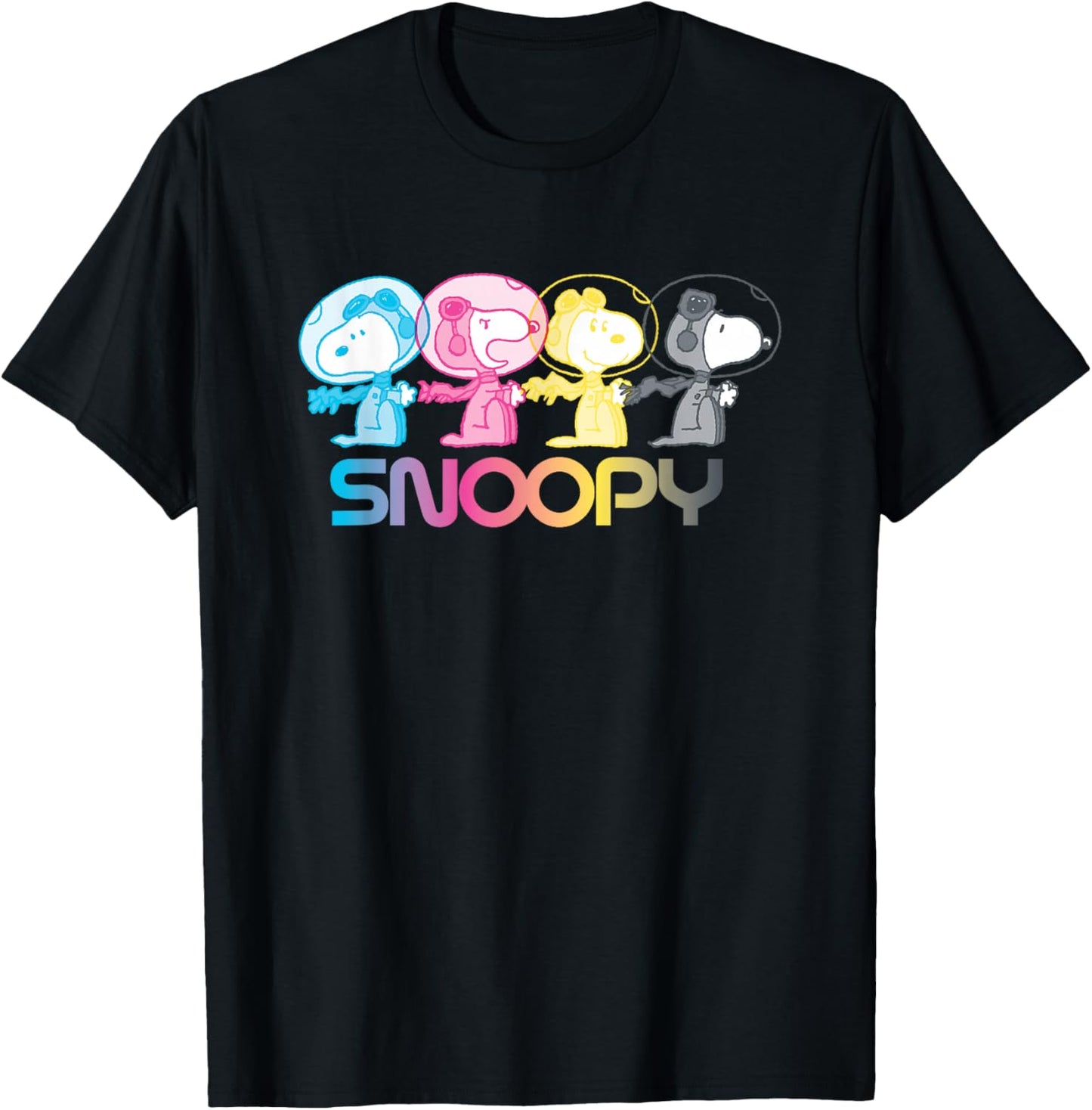 Peanuts Snoopy Space Emotions T-Shirt - T-Shirt | Black