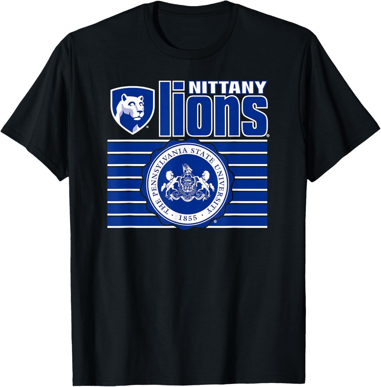 Penn State Nittany Lions Seal Stripe Officially Licensed T-Shirt - T-Shirt | Black