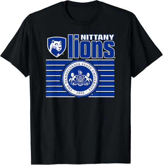 Penn State Nittany Lions Seal Stripe Officially Licensed T-Shirt - T-Shirt | Black