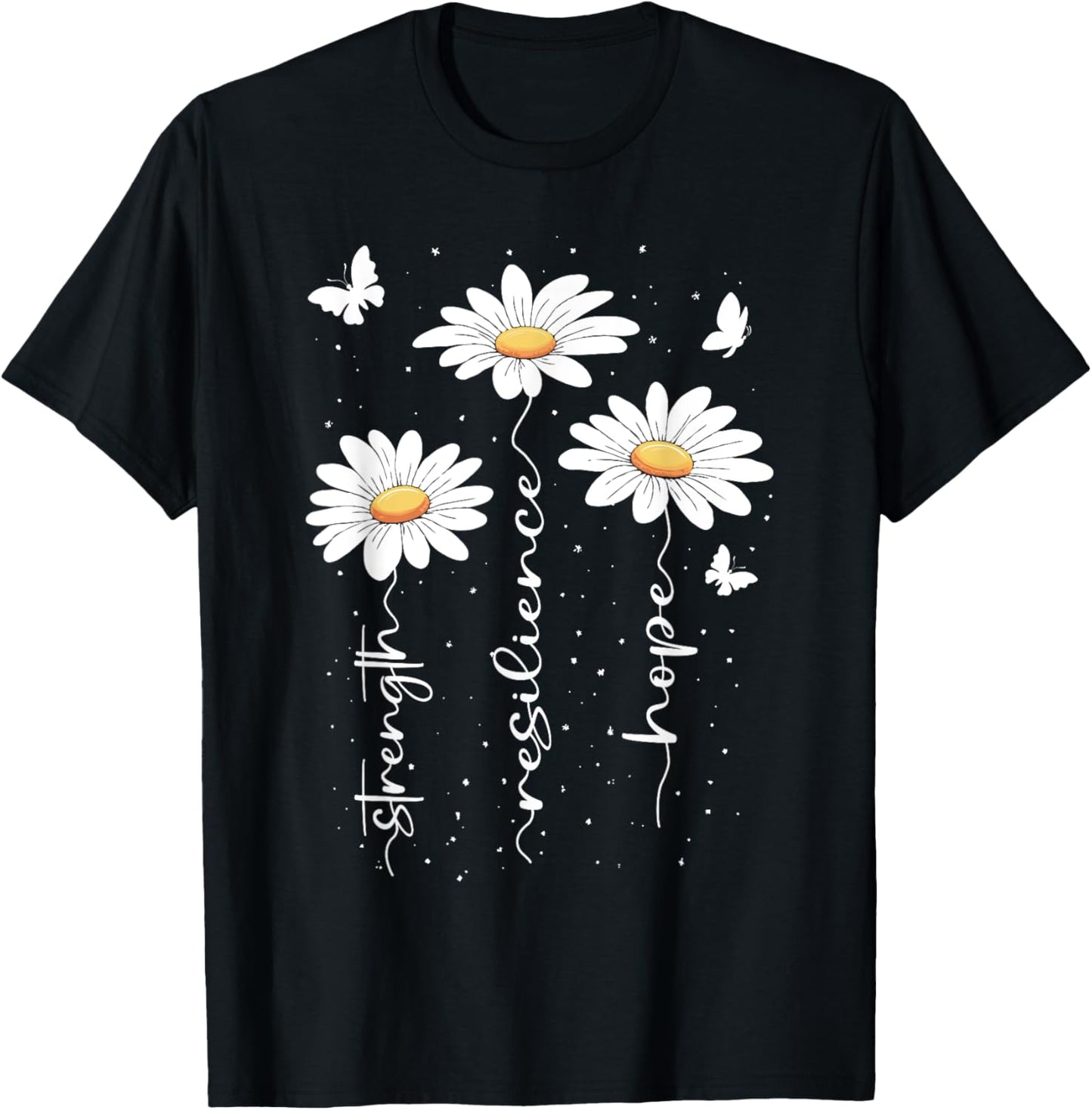 Inspirational Daisy Floral Cute Daisies Flower Nature Lover T-Shirt - T-Shirt | Black